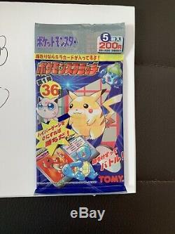 1 X Pokemon 1996 Tomy Pikachu Japanese sealed Base Set Booster Pack