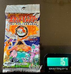 1996 Pokemon Base Set Japanese Booster Pack Factory Sealed in Display Case