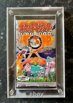 1996 Pokemon Base Set Japanese Booster Pack Factory Sealed in Display Case