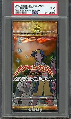 2000 Pokemon Japanese Neo Discovery Sealed Booster Pack PSA 9 MINT NEW CERT