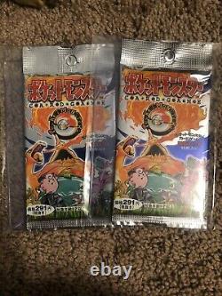 2x pokemon japanese base set booster pack UNWEIGHED