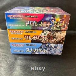 3 Box Set Pokemon Card Booster Box Snow Hazard Clay Burst Triplet Beat Japanese