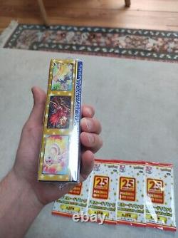 Japanese Pokemon Cards, Sealed Booster Box + 4 Promo Packs, 25th Anniversary