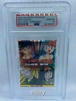 PSA 10 1998 Pokemon Gym Heroes Japanese Booster Pack Factory Sealed