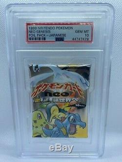 PSA 10 1999 Pokemon Neo Genesis Japanese Booster Pack Factory Sealed