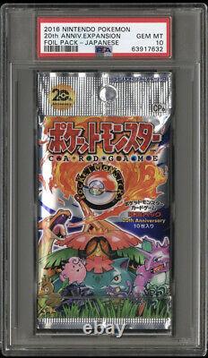 PSA 10 GEM MINT Pokémon 20th Anniversary Japanese Sealed Foil Pack Low Pop