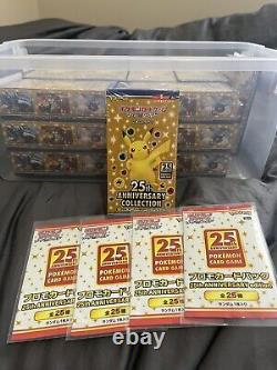 Pokemon Card Game 25th Anniversary Collection s8a Booster Box & Promo 4 Pack Set