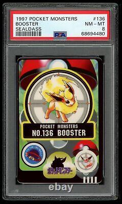 Pokemon Japanese Sealdass 1 136 Booster Flareon 1997 Sticker PSA 8 68694480