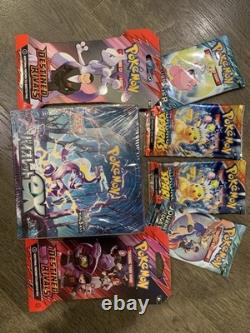 Pokémon TCG Sealed Lot 6x Pokemon TCG Booster Packs 6 + 2x Merchandise Items